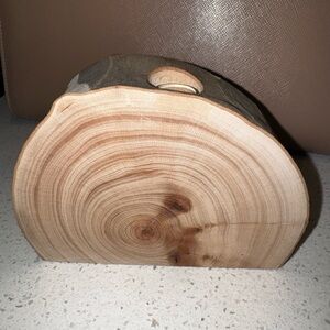 Rustic Oak Wood Slice Vase